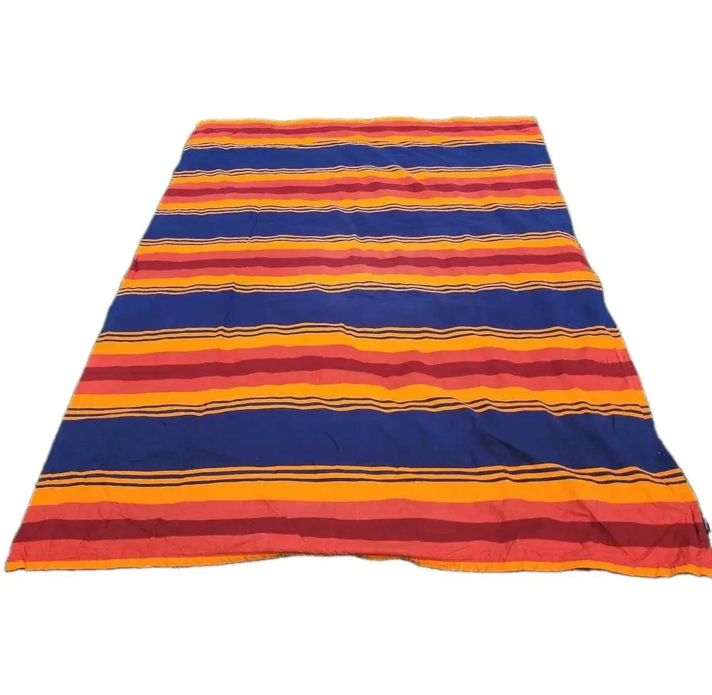 Pendleton Orange Blue Vibrant Multi-Striped Twin Bed Top Sheet Grand Canyon